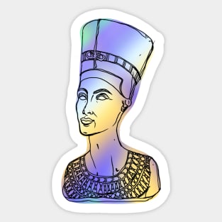 Nefertiti with holographic degradation Sticker